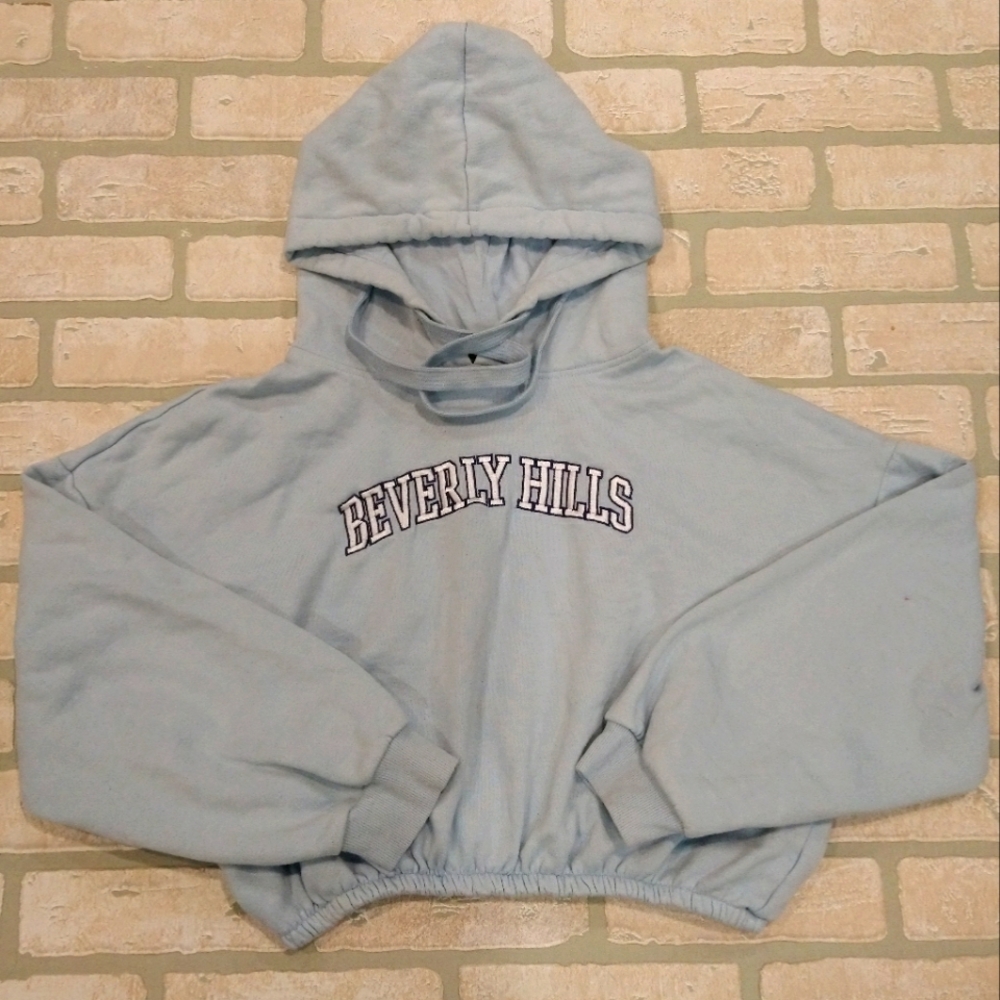Forever 21 Beverly Hills Crop Hoodie - L